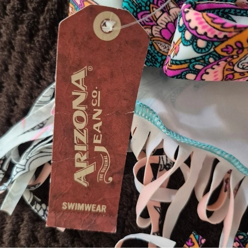 NWT Arizona‎ Jean Boho Coastal cowgirl boho Fringe Bikini Set Small and Medium